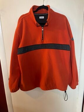 Izod Orange Half-Zip Fleece with Charcoal Stripe. Xl. Good condition